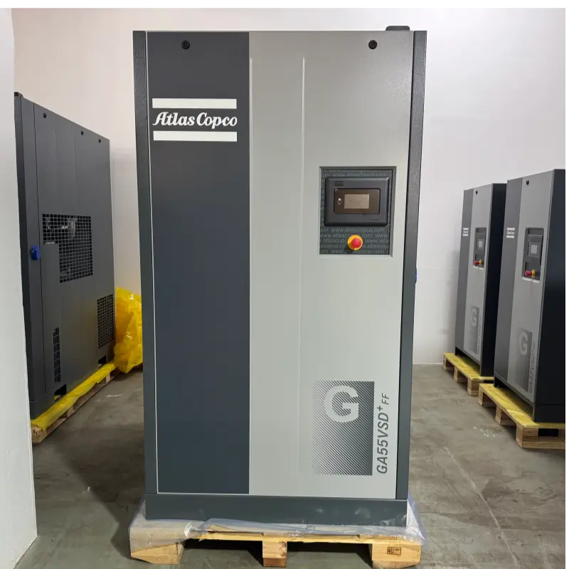 Atlas Copco GA55VSD+FF 55kW 75AG alyvos įpurškiamas sraigtinis oro kompresorius originalus pramoniniam