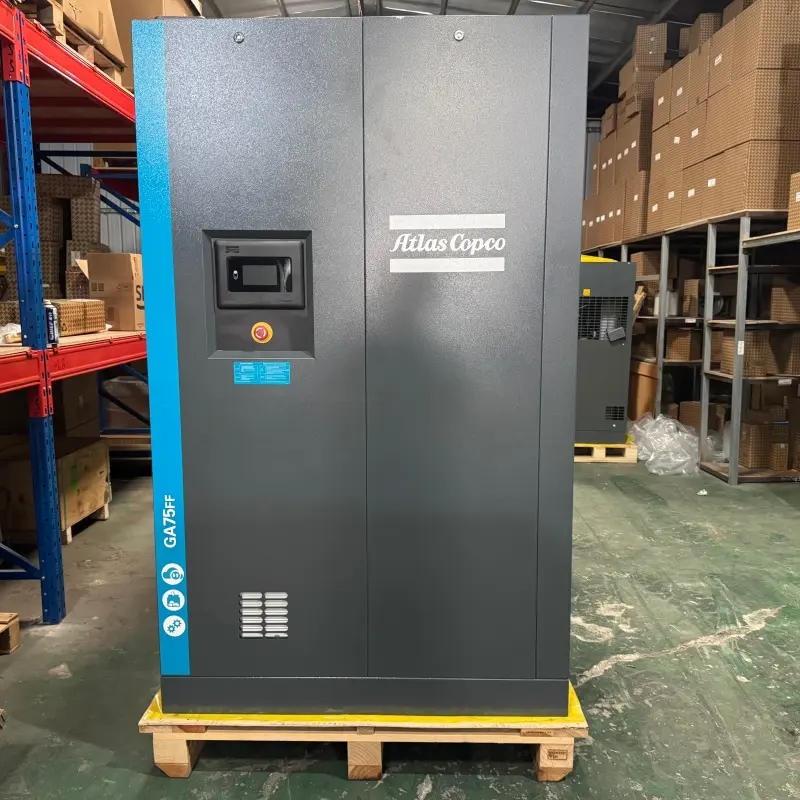 Originalus Atlas Copco GA75FF alyvos įpurškiamas sraigtinis kompresorius 75 kW 100 AG integruotas džiovintuvas