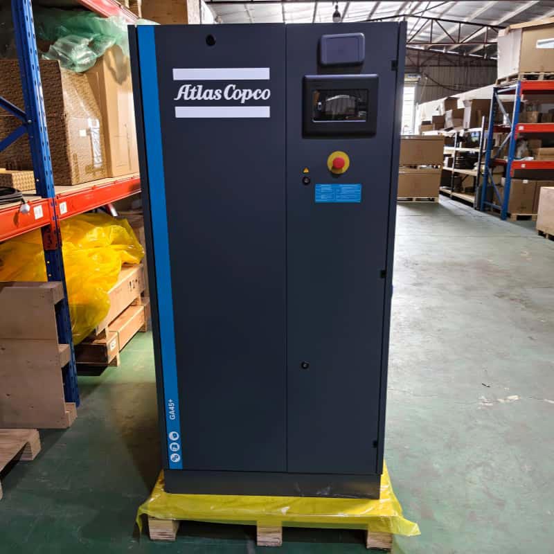 „Atlas Copco“ stacionarūs sukamieji sraigtiniai oro kompresoriai GA45+ sutepti kintamoji galia 380V/ 400V 45KW