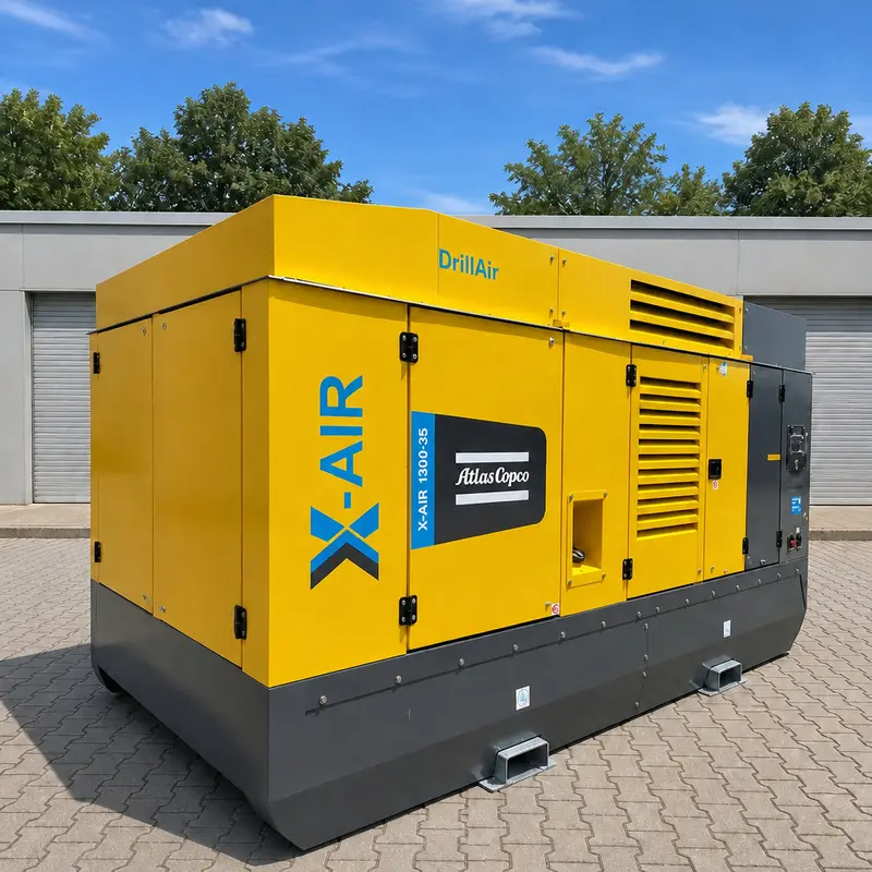 Originalus Atlas Copco X-Air 1300 35 didelis mobilus dyzelinio kompresoriaus 412 kW 35 barų gręžimas